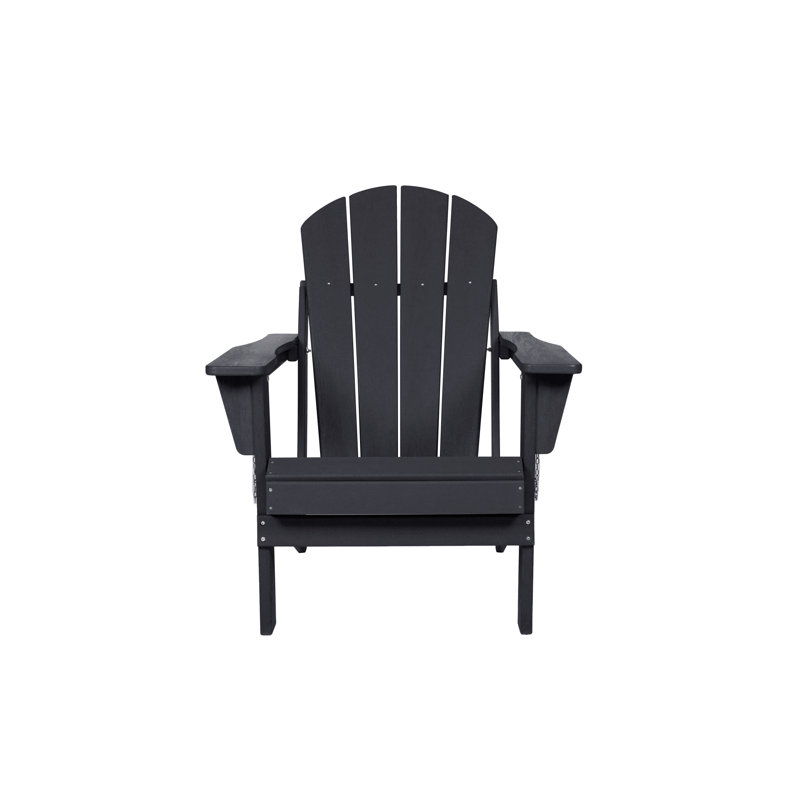 Chaise Adirondack pliante en PEHD avec porte-gobelets doubles et texture bois