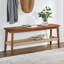 Banc avec rangement Alisma - Banc d'entrée de 48 pouces de la collection Calais - Banc Mid-Century moderne en bois d'acacia massif (châtaignier chaud)