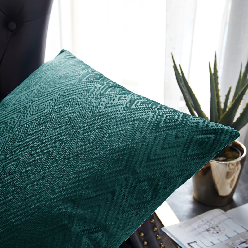 Housse de coussin rectangulaire en velours Ikat, Saphir