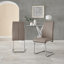 Edzard Double Pedestal High Gloss Dining Table Set with 6 Luxury Faux Leather Dining Chairs-1577682317