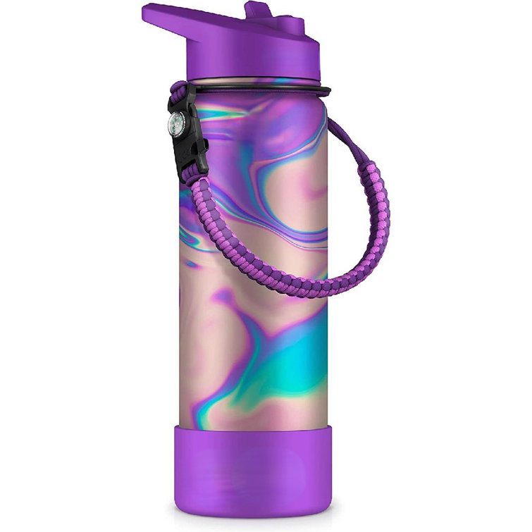 Stainless Steel Water Bottle with Straw and Strap