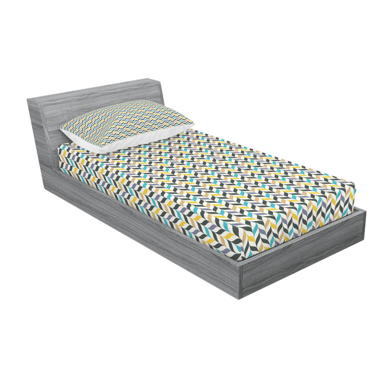 Ensemble de draps Curvy Lines, Ensemble de draps pour lit simple avec drap-housse