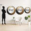 Or noir Spiral Poteries - miroir mural abstrait en spirale, miroir décoratif rond doré, impression d'art en métal-99621424
