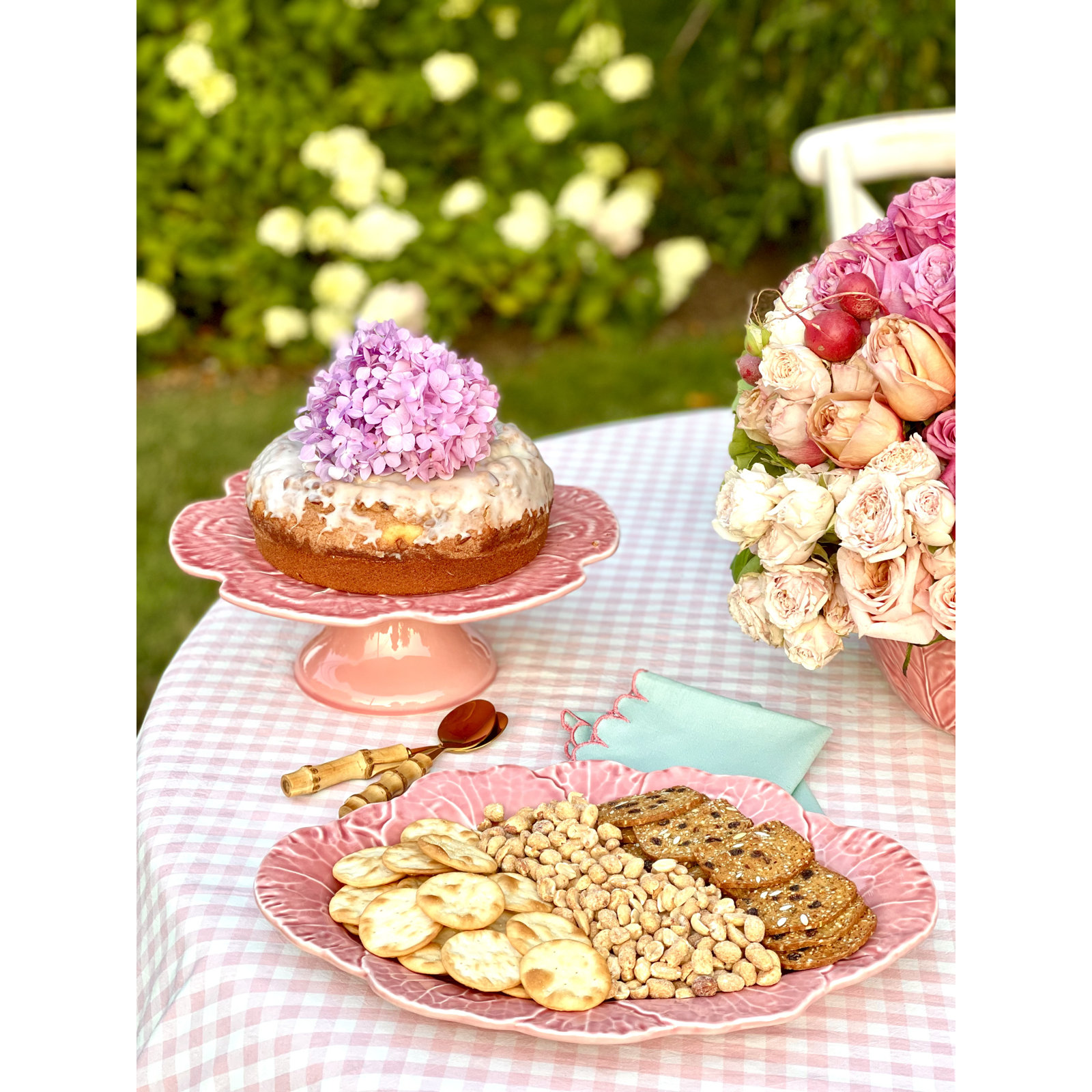 Cabbage Pink Small Oval Platter, Set of 2