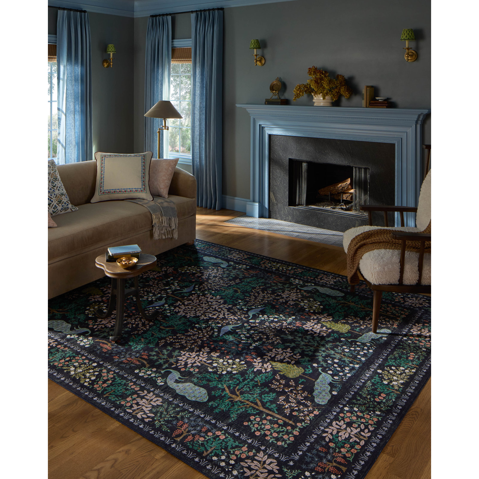 Canopy Charcoal Area Rug, Square 1'6"