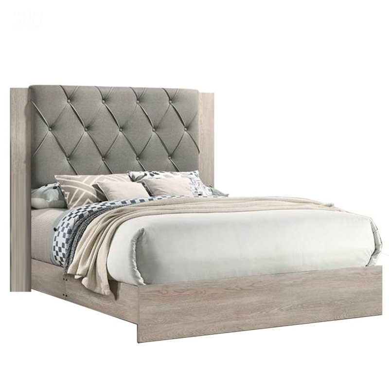 Tête de lit capitonnée 1pc, Gris, King