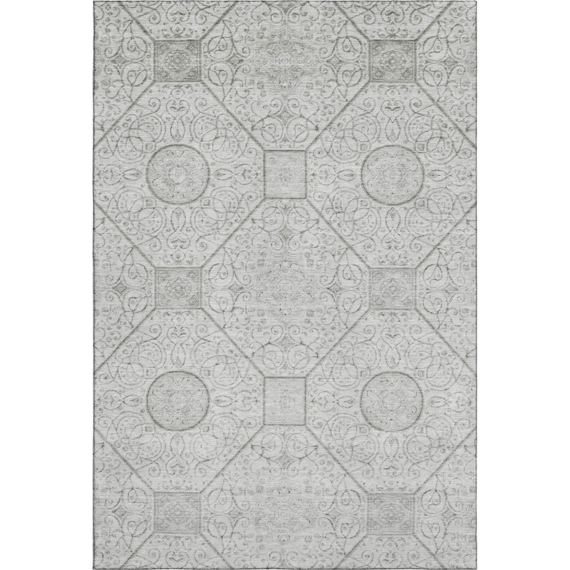 Premium Machine Washable Bucz AMF1748 Geometric Rug, Rectangle 2'6" x 3'10"