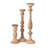 Hez 5Pc Turned Candle Holder Set, Classic Accent, Rustic Brown Wood