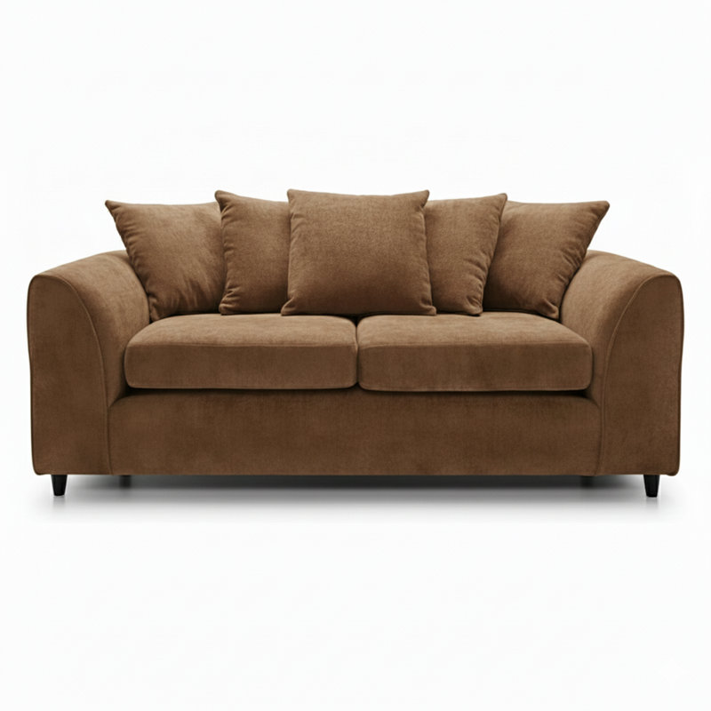 3 Seater Chenille Sofa, Brown