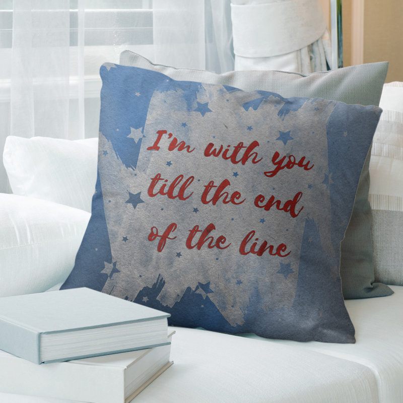 Coussin de citation de héros fidèle, 18 po x 18 po, Housse de coussin seulement - sans coussin