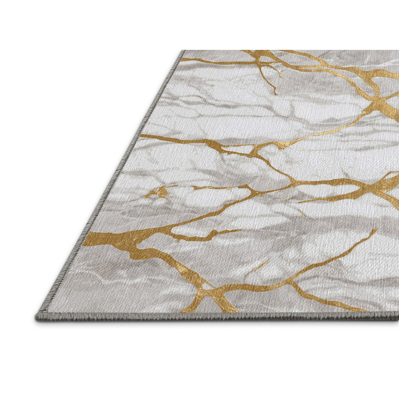 Tapis gris lavable à la machine, Rectangle de 5 pi x 8 pi