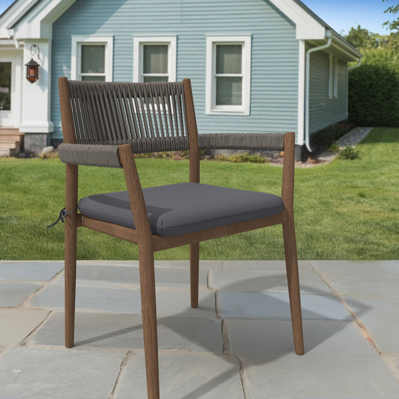 Outdoor Square Dining Chair Cushions, 3" Foam Replacement Cushion, Grey, 4