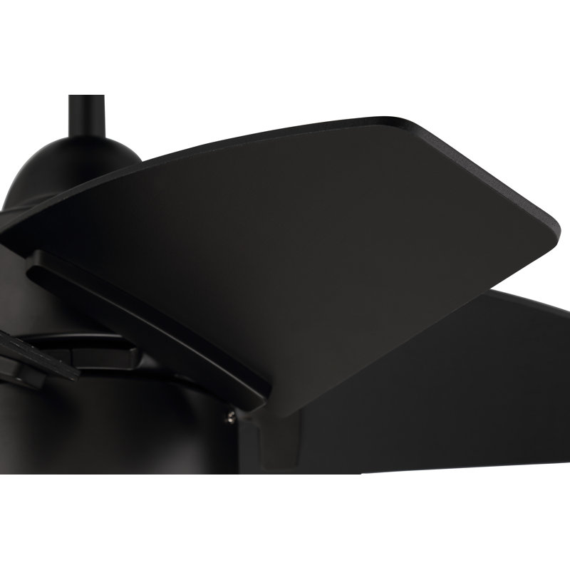 Flat Black 24'' Ceiling Fan with LED Light and 6 Plywood Blades