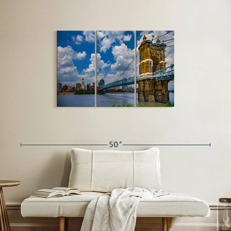 John Roebling Bridge Skyline, 24" H x 38" W