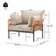 Chaise longue en corde de bois 36 po avec dossier et coussins de siège beige relaxants-1752896149