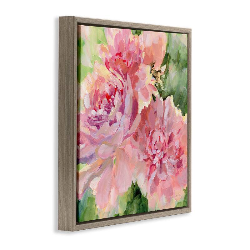 «Flared Peony Petals» par Katrina Pete, H 25 po x l 25 po, Cadre flottant orme Montalcino