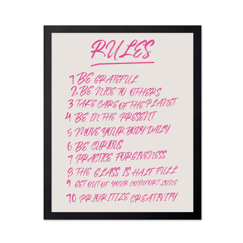 Rules No1, Unframed, Poster, 11"H x 14"W