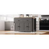 Versatile Kitchen Island and Extendable Dining Table Combo