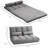 Convertible Floor Sofa Chair, Folding Couch Bed, Guest Chaise Lounge With 2 Pillows, Adjustable Backrest And Headrest, Dark Gray-412798386-412798385