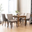 Collection de 2 chaises de salle à manger, tissu épaissi, base en bois massif, ornements en bronze, beige et agréable, 2 chaises d'appoint Sw2207bg Ultra, pieds en tissu épais, détails, motif, zone agréable,