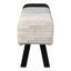 Élégant banc d'appoint à poils sur pattes avec rayures Patchwork - Mobilier polyvalent offrant style et confort - Banc de rangement rembourré pour sièges de chambre à coucher, de salon et de salle à manger - 36 po, ivoire / noir