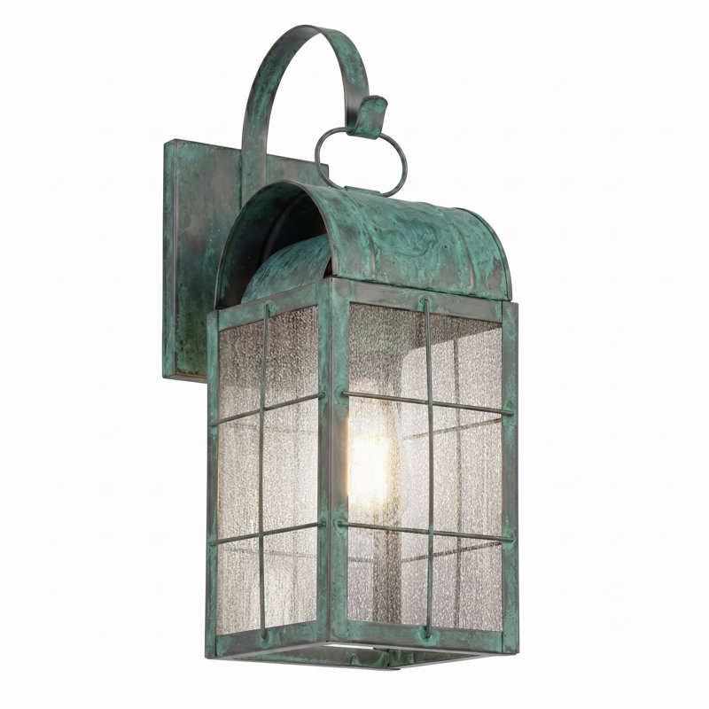 Applique murale Brass Traditions - Durham - 1 lumière - 38 cm - Vert verde - Laiton massif - Style Off the Wall, Seeded