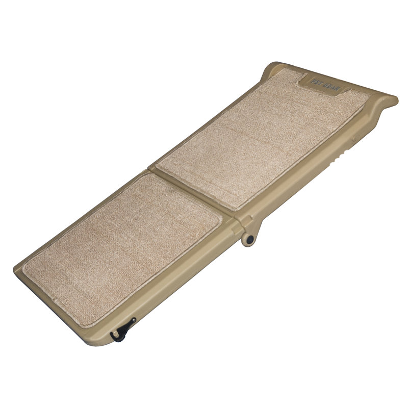 Tan Collapsible Pet Ramp with Machine Washable Carpet