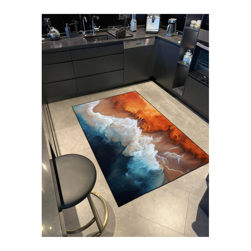 Tapis lavable Beach Sandy Sea, Rectangle 5 pi 2 po x 7 pi 7 po
