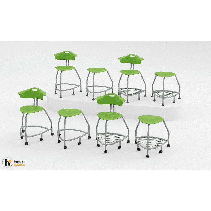 Chaise 360, roulettes rigides, Roulettes rigides, Yellow, 18"