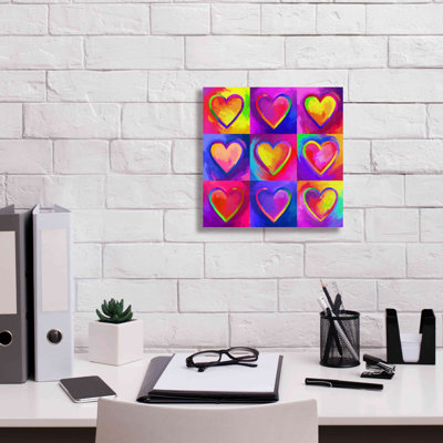 «Pop Art Heart 2» par Howie Green, «Ca Pop Heart 2» par Epic Graffiti - reproduction d'art sur toile tendue