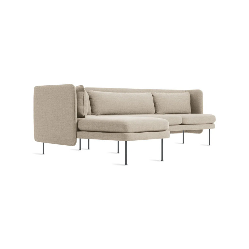 Bloke Chaise Sectional, Tait Stone Textured Basketweave, Left Hand Facing
