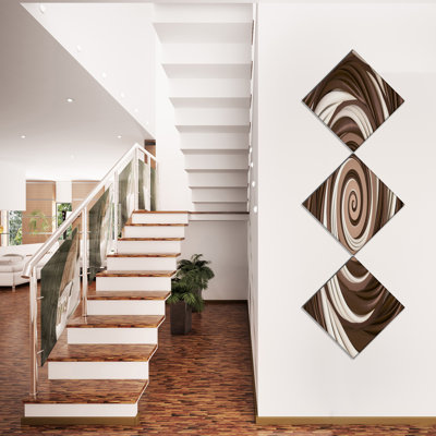 Abstrait, spirale de bonbon, chocolat au lait, impression sur toile, pièces multiples - bonbon