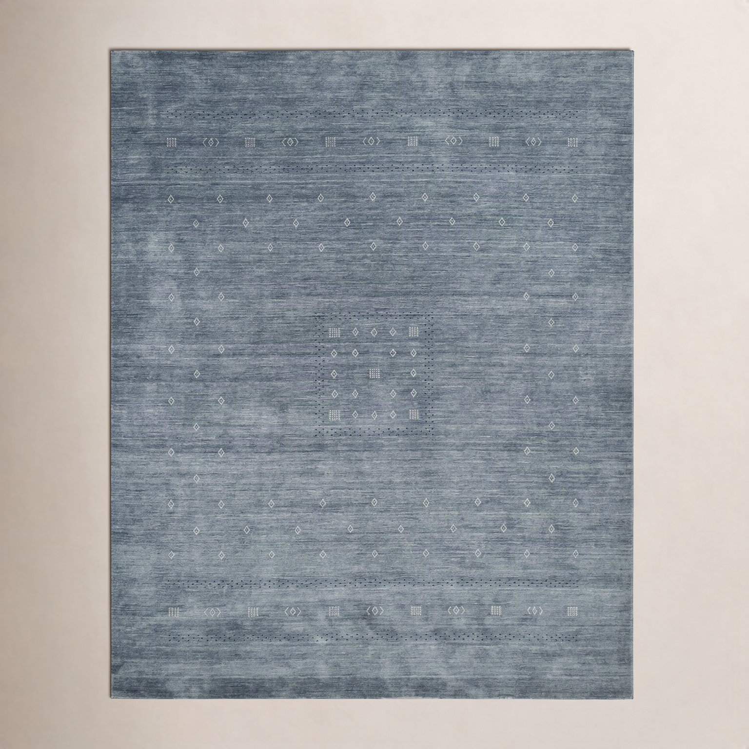 Simi Hand-Woven Geometric Cotton Wool Rug, Dark Gray, Rectangle 8' x 10'