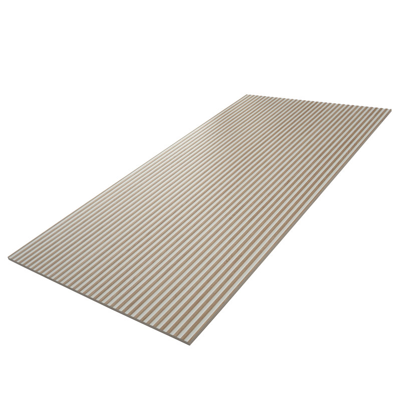 Bois 24x48 Warm White Taupe Ceramic Large Format Fluted Wall Tile (15.5 sq ft/case) - 2 Pack, Warm White
