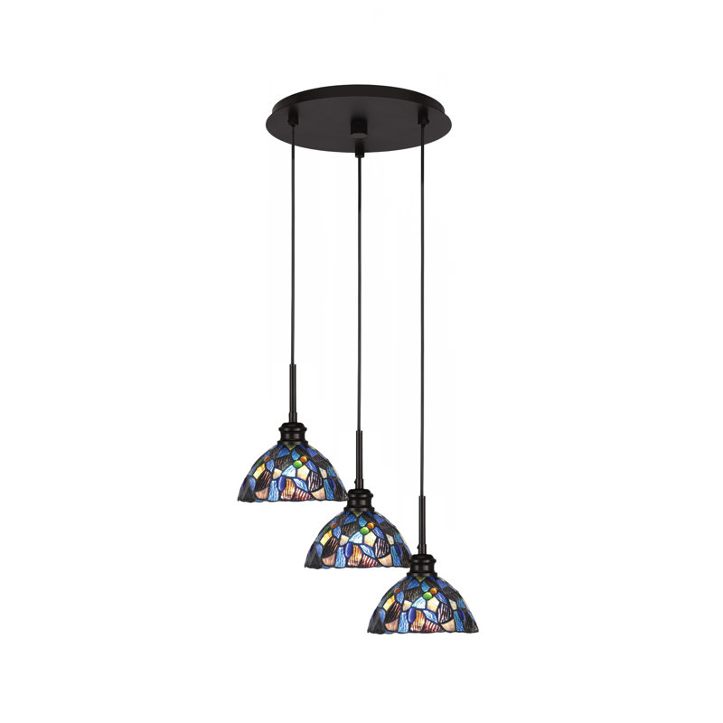 Luminaire suspendu en grappe 3 lumières Edge, Espresso