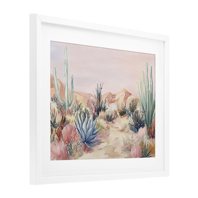 «Pastel Desert Wonderland», reproduction sous verre encadrée, design par Ramona Murdock