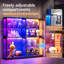 Vitrine RVB avec tablettes réglables en verre trempé, étui de rangement à 4 niveaux avec lumières DEL et portes à ouverture par pression, tablette moderne pour objets de collection, noir 74,8 x 15,7 x 70 po-122499411-124434502