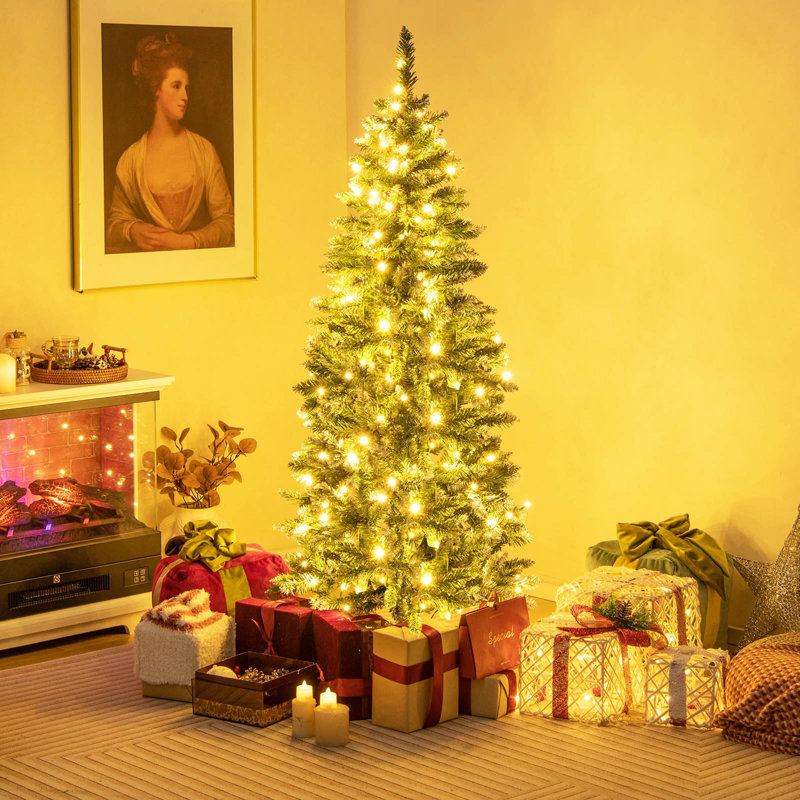 Lighted Artificial Pine Christmas Tree, 180cm H