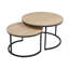Ensemble de 2 tables gigognes rondes de 31,5 pouces, style industriel moderne, conception peu encombrante, finition bois, utilisation multifonctionnelle