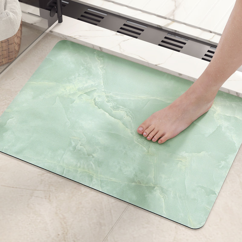Tapis pour salle de bain, L 16 po x L 24 po, Vert