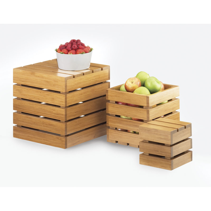 Square Crate Riser, 6" H x 6" W x 6" D, Bamboo