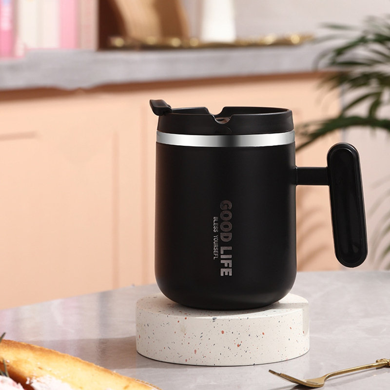Tasse en acier inoxydable 304 à double couche isolée 304, Noir, noir, noir, noir