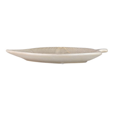 Geometric Champagne Ceramic Bowl 36x24x4 Cm
