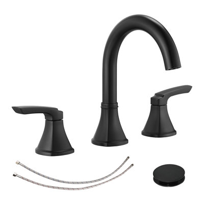 Topcraft Dual-Handle Three-Hole Bathroom Sink Faucet With Pop-Up Drain