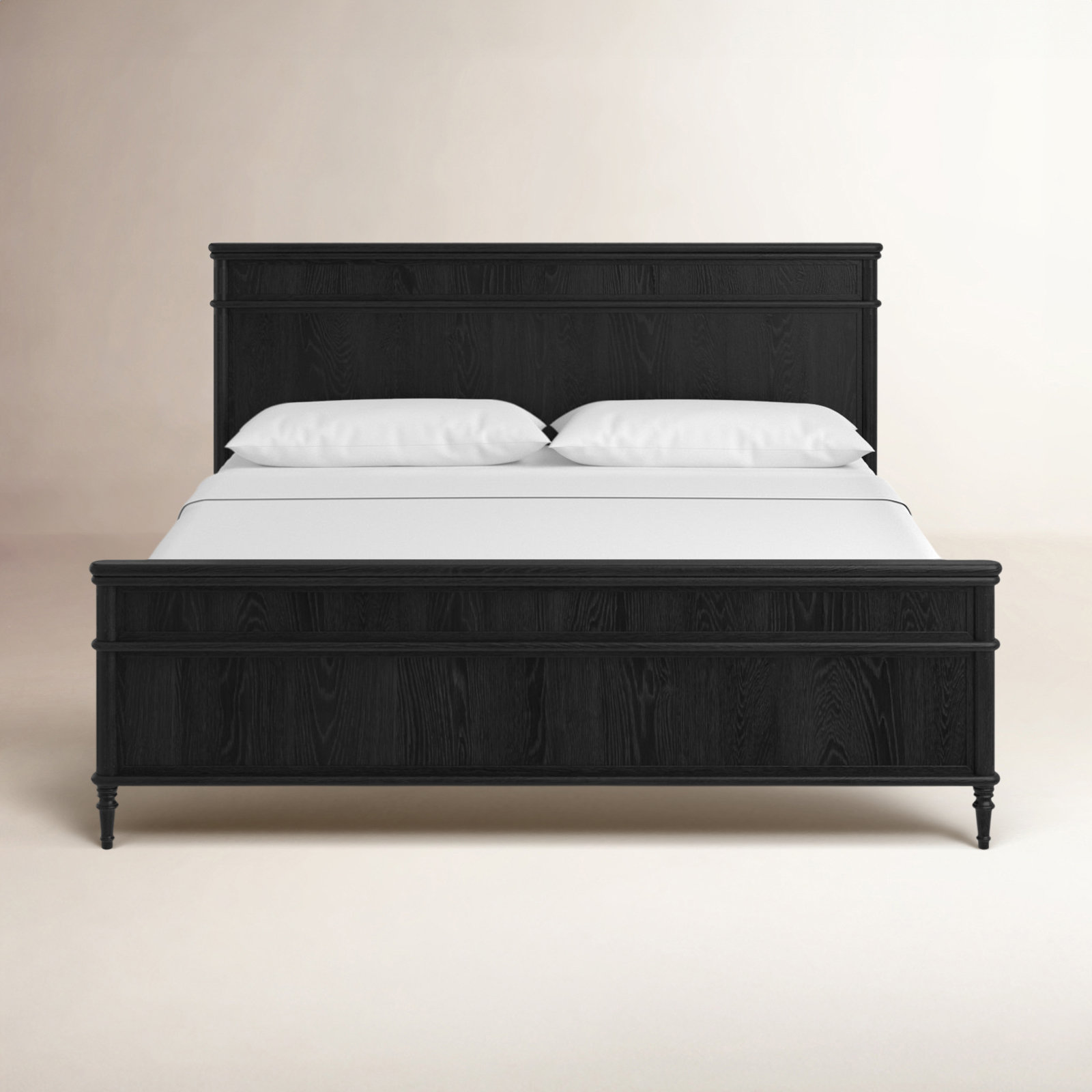 Susie Solid Wood Bed, King, Distressed Black