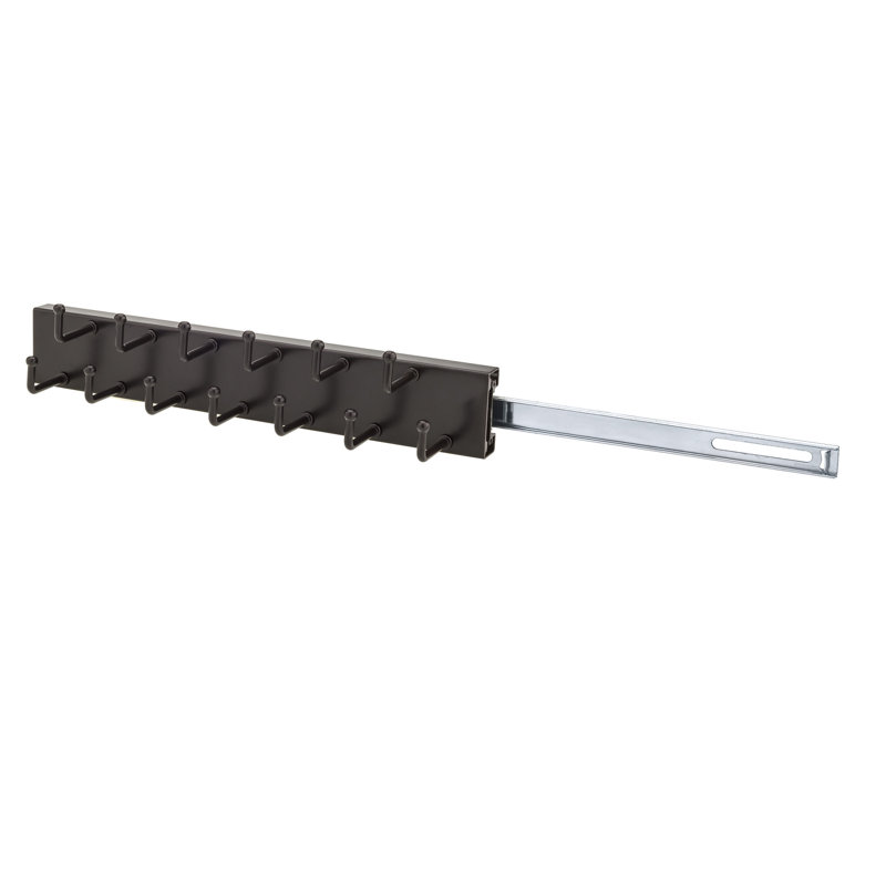 Tie Rack, Brass, 2.5" H x 2.5" W x 13.25" D