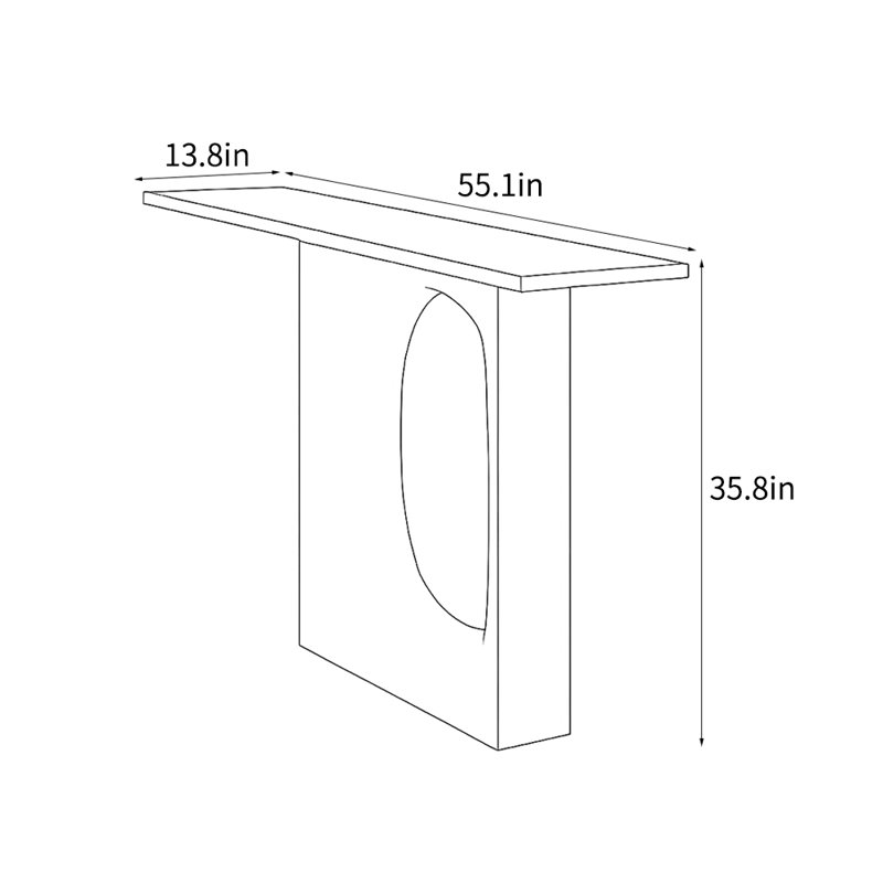 Console Nordic Modern, H 35,8 po x l 55,1 po x P 13,8 po