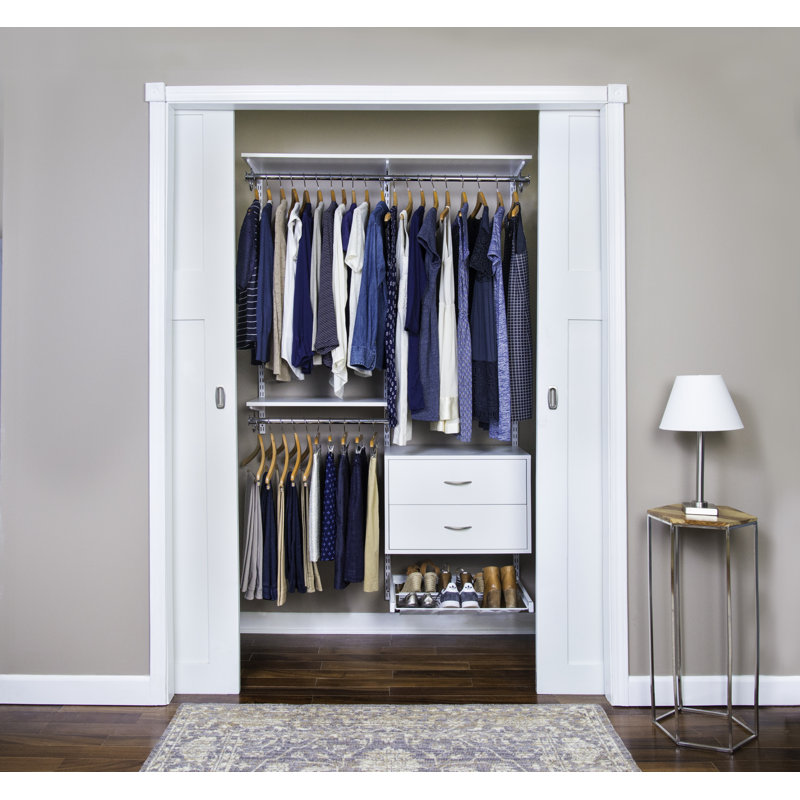 freedomRail Premium Adjustable Closet Kit, 48"- 52" - White
