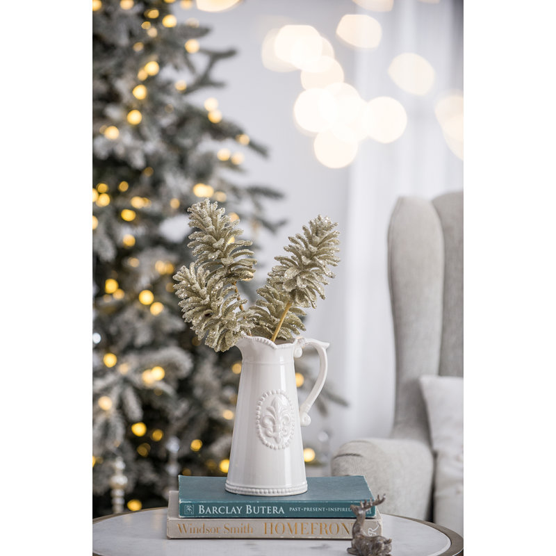 Faux Pinecone Spray   Set of 6   22"H   Silver