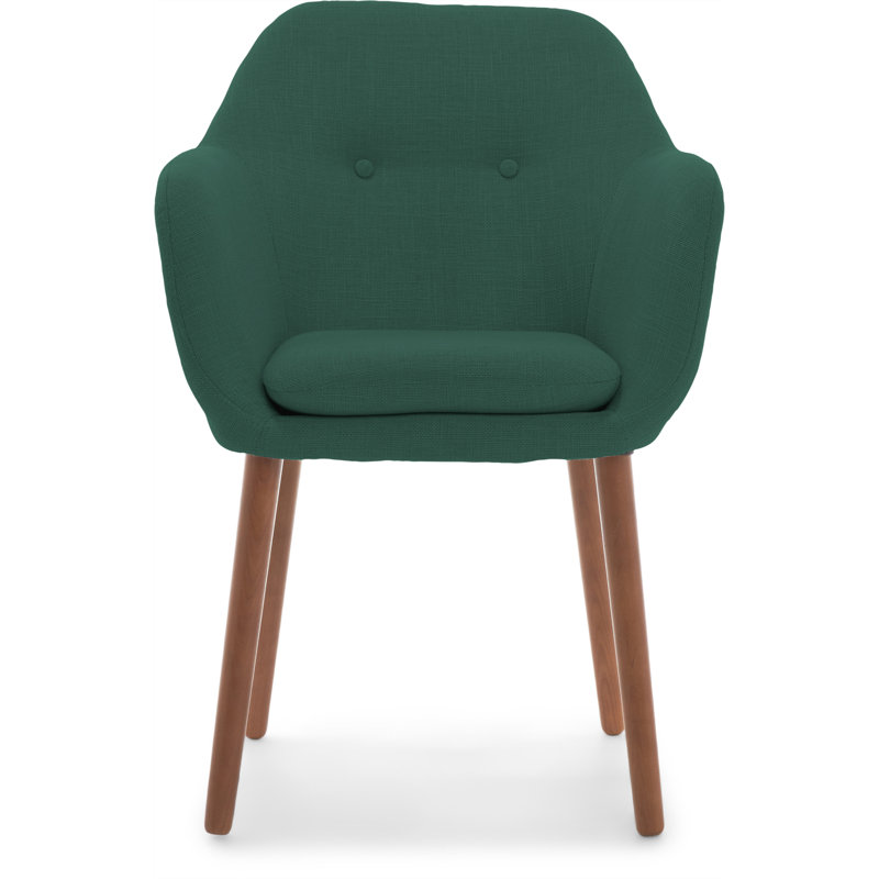 Mid-Century Gray Manufactured Wood Accent Chair with Tapered Legs